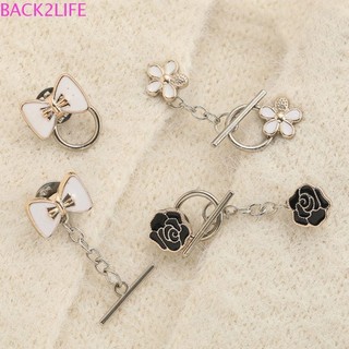 Back2life Áo len Cardigan không cần đinh Khóa OT, Hoa thỏ Đóng đường viền cổ trang trí, Cá tính Gấu Dâu Nút cài Camellia Chống ánh sáng Trâm cài Unisex