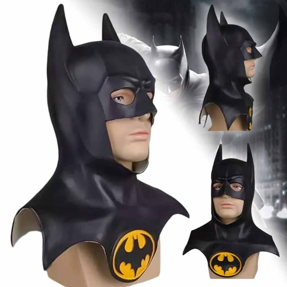 Adult Batman Mask Latex Costume Fancy Dress Outfit Party Cosplay Mens Realistic