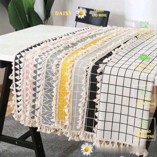   50*100-150CM VẢI THÔ_VIỀN RUA VINTAGE  Khăn Decor trải bàn học Phụ kiện Chụp Hình Phủ Tủ Lạnh Lò Vi sóng 