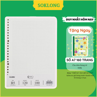 Ruột sổ còng Caro 5x5 B5 100 tờ MS 546 Klong dày dặn VPPKLONG