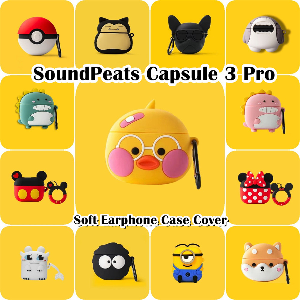 【Hot sale】Cho SoundPeats Capsule 3 Pro ốp tai ng Case sáng kiến Vỏ Bảo Vệ Hộp Sạc Tai Nghe NO.1