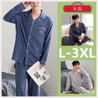 Bộ Đồ Ngủ Nam Cotton Đồ Ngủ Người Mùa Thu Dài Tay Bộ Đồ Ngủ Bộ Plus Kích Thước Loungewear Trơn Mặc Nhà