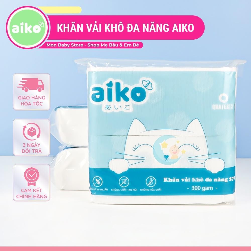 Khăn vải khô đa năng Aiko cho bé (270 tờ)