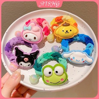 AISHG Dễ Thương Co Giãn Cao Dệt Tóc Nữ Sanrio Hoạt Hình Đầu Dây Phụ Kiện Tóc