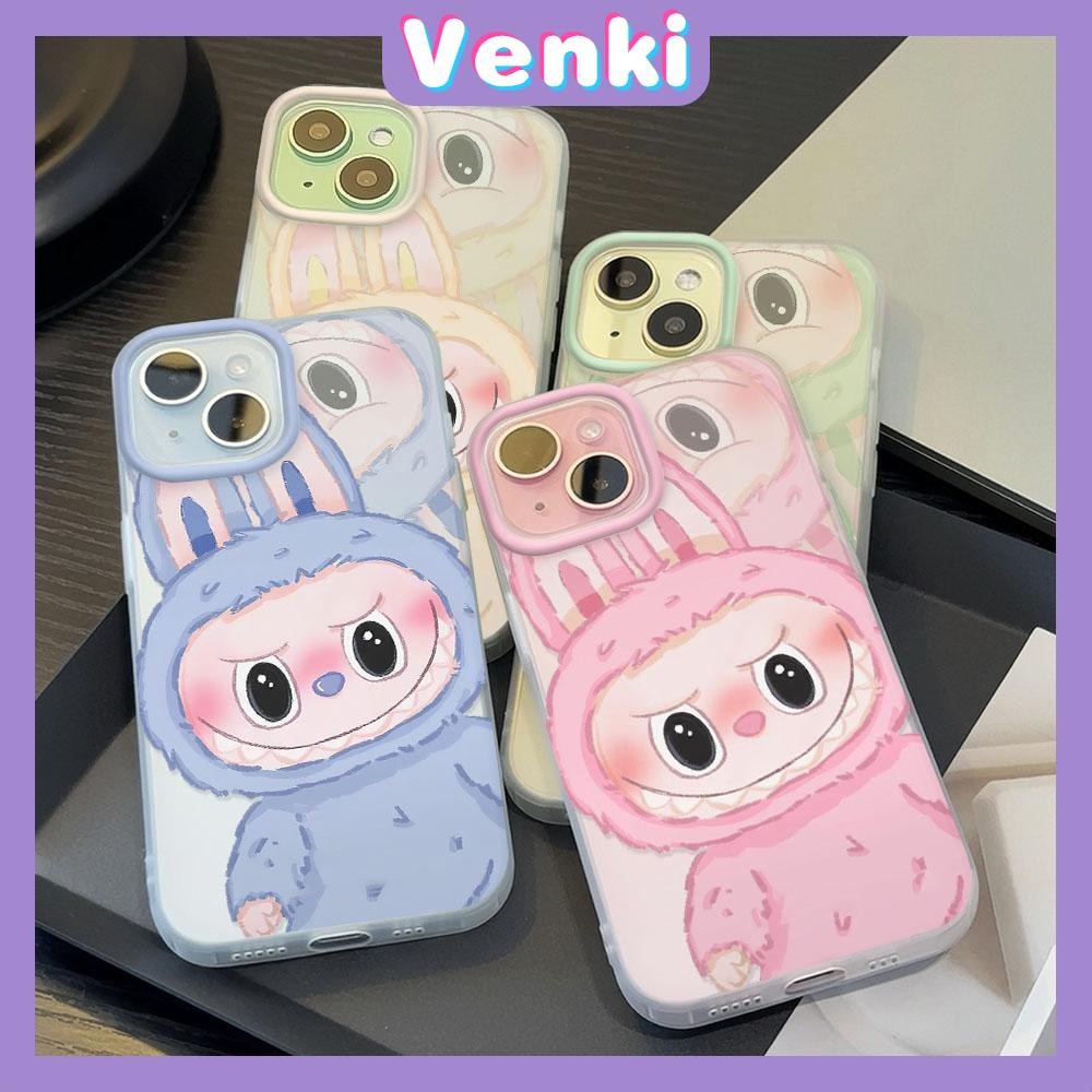 Venki - Ốp lưng trong suốt chống vân tay cho iPhone16 11 Pro Max iPhone TPU mềm Búp bê dễ thương Labubu Compatible With iPhone15 14 13 12 Pro max XS XR 7 8 Plus