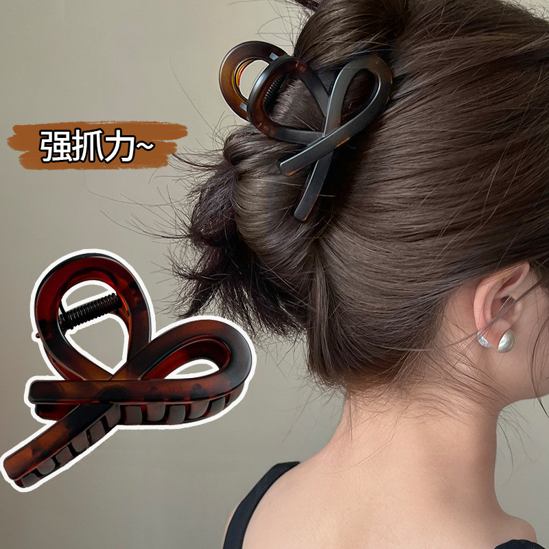 Ahellogirl Đơn Giản Vỏ Rùa Màu Chéo Tóc Cho Nữ Cô Gái Phong Cách Hàn Quốc Nơ Cá Mập Kẹp Tóc Phụ Kiện