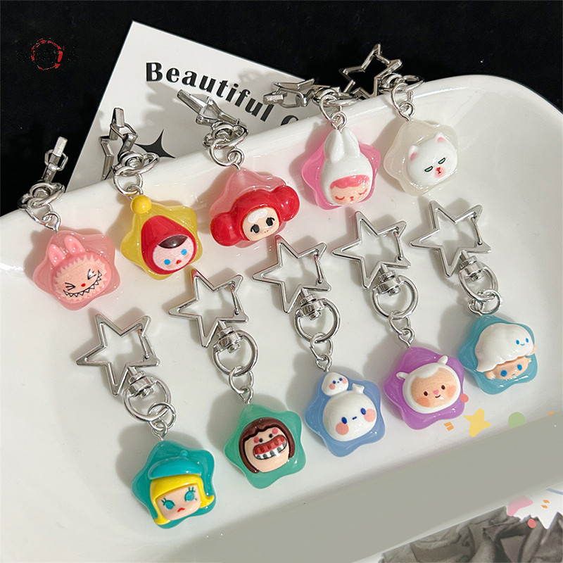 Woada Kawaii Động Vật Hoạt Hình Pentagram Dạ Quang Móc Khóa Cô Gái Sáng Tạo Trái Tim Phát Sáng Trong Bóng Tối Móc Khóa Túi Mặt Dây Chuyền Phụ Kiện Chìa Khóa Ô Tô VN