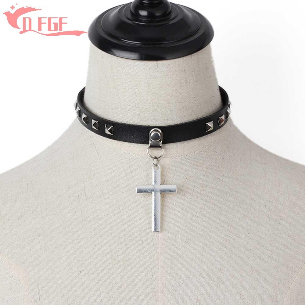 DFGF Cổ Choker Màu Đen Phong Cách Gothic