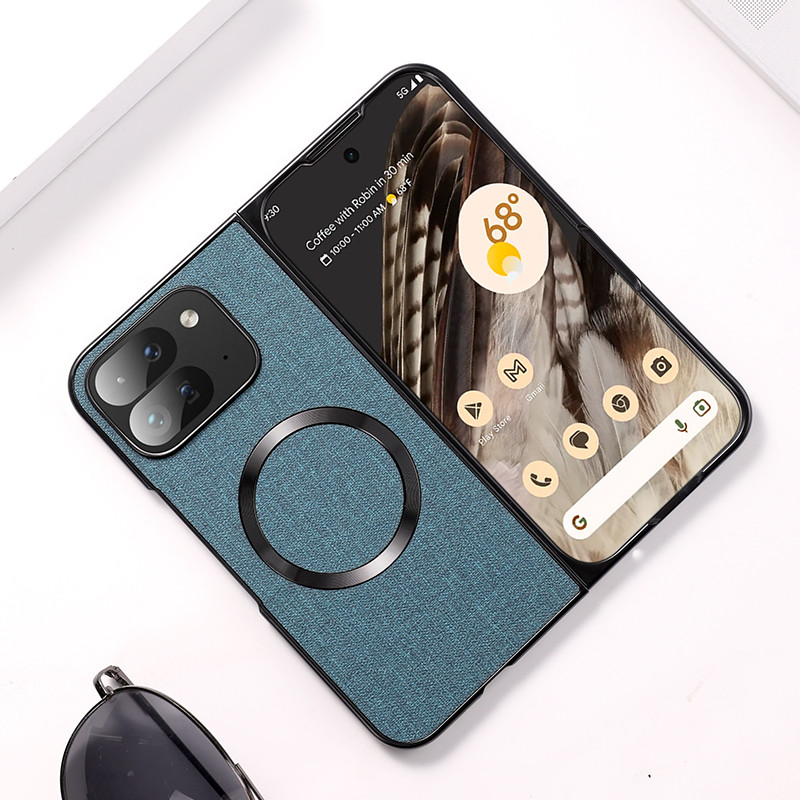 Dành Cho Google Pixel 9 Pro Fold Case ELVEV TPU + PC Chống Trơn Trượt Siêu Mỏng Dệt Vải Họa Tiết Hút