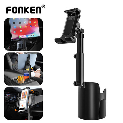 Fonken 2 trong 1 360° Giá đỡ cốc ô tô xoay được Giá đỡ điện thoại di động trong ô tô Phụ kiện lưu trữ cho điện thoại thông minh Máy tính bảng Cốc cà phê Giá đỡ GPS