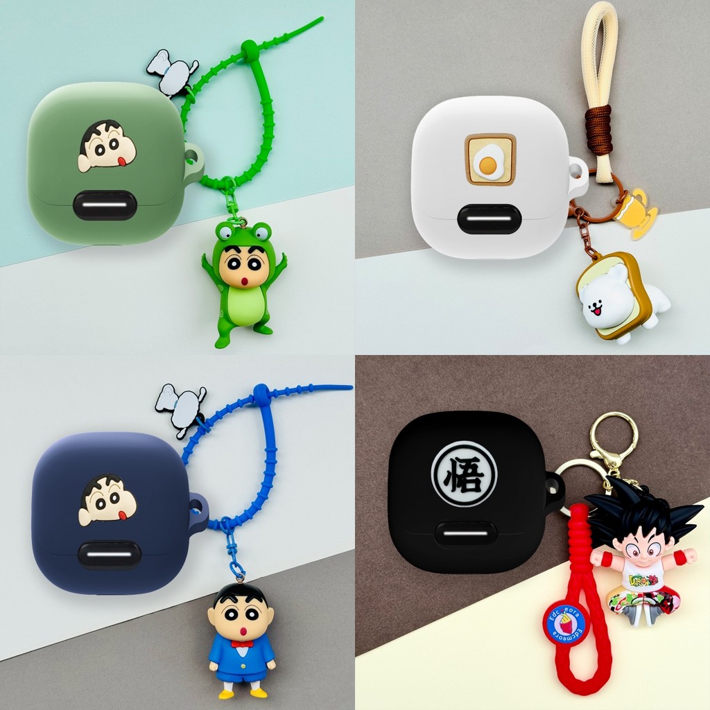 For Anker Soundcore Liberty 4 NC Case Cartoon Crayon Shin-chan Keychain Cute Robot Soundcore Liberty