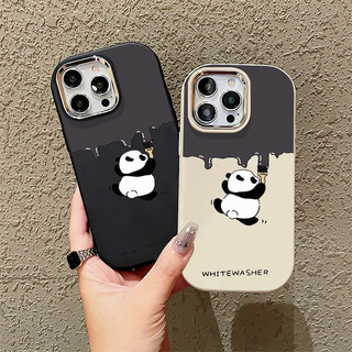 Ốp điện thoại treo tường tranh gấu trúc nhỏ dễ thương Graffiti Tương thích cho IPhone 11 13 12 14 15 Pro MAX XR X XS MAX 7 / 8 Plus SE 2020 Vỏ bảo vệ toàn diện chống sốc Tpu mềm