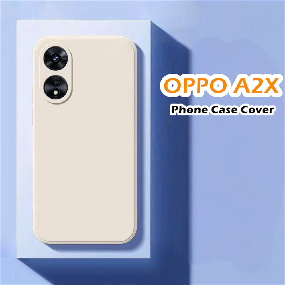[Yoshida] Dành Cho OPPO A2X Ốp Lưng Cạnh Thẳng Silicon Full Ốp Lưng Điện Thoại Màu Trơn Cổ Điển