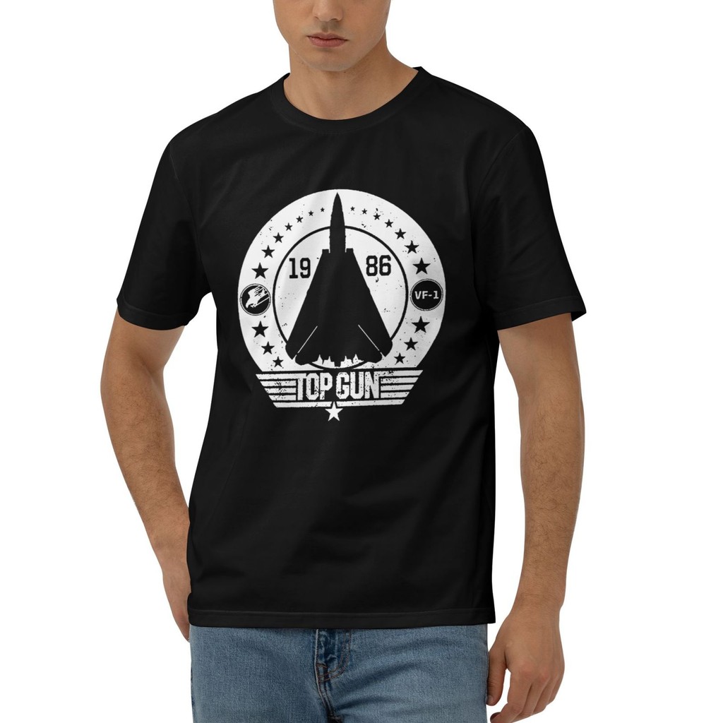 Áo thun nam cotton với thiết kế lấy cảm hứng từ Top Gun và máy bay F14 Tomcat
