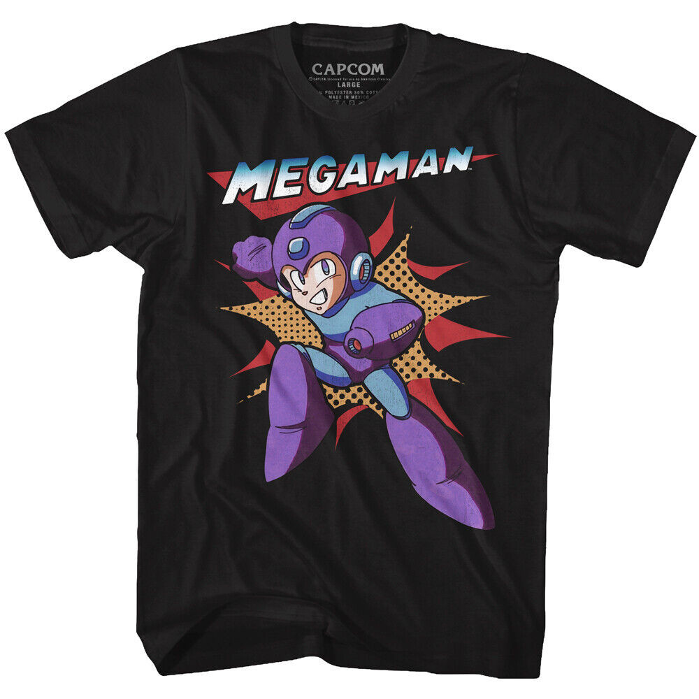 Trò chơi điện tử Mega Man 80'S Jump Busting Through Men 's T Shirt Gamer Merch