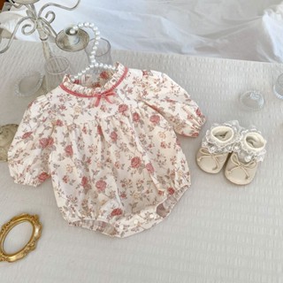 Đầm hoa sành điệu cho bé gái Quần áo mùa thu cho bé gái Thắt nơ đứng cổ Túi quần áo xì hơi 3057