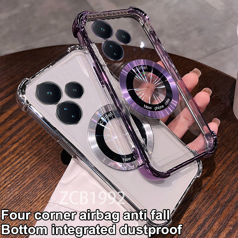 Ốp điện thoại trong suốt Infinix HOT 30i 30 PLAY 40 PRO TPU sạc từ tính Vỏ mềm chống rơi bốn góc