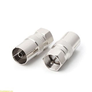 Doublebuy 2 Cái F Loại Nam Cắm Cổng Kết Nối Ổ Cắm RF Coax TV Trên Không Nữ RF Adapter