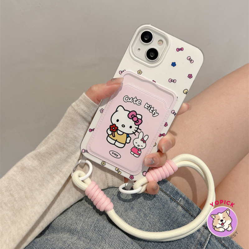 Ốp Điện Thoại Mèo Dễ Thương Cho IPhone 11 12 13Pro Max 14Plus 15 16 Pro XR XS Max 7 8 Plus SE2020 Vỏ Điện Thoại Hoạt Hình Cho IPhone 16Pro Max Vỏ Mềm Cô Gái Có Dây GKB