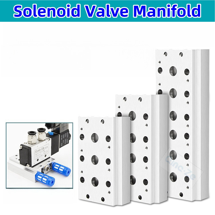 Van điện từ khí nén Manifold 4V210-08 4V220-08 Ban đế Tấm xả khí Airtac Loại 4V200 200M 4F 6F 8F 10F
