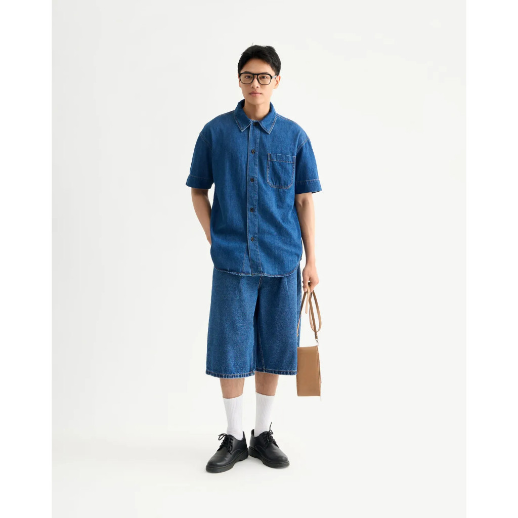 Áo sơ mi denim nam Form Loose - RT 10S25DSH001 | ROUTINE CÀ MAU