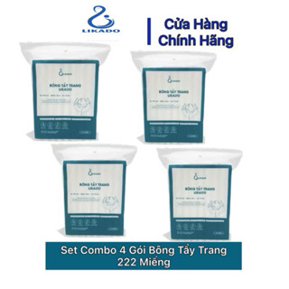  COMBO 4 Gói Bông tẩy trang 222 miếng Likado 3 lớp chất liệu 100% Cotton4 