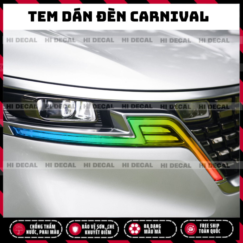 Tem đèn Canival,  decal dán đèn Canival trang trí chống thấm nước, bền màu Hi Decal