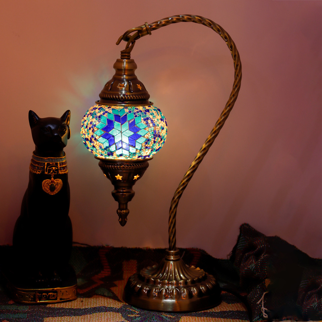 Hot Sale#Limited Edition Turkish Vintage Swan Table Lamp Exotic Style Bedroom Tea Room Study Decorat