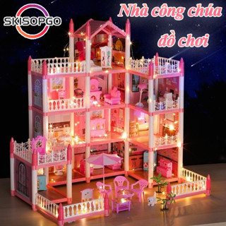 Mô Hình đồ Chơi Lắp Ghép Nhà Búp Bê Cho Bé Gái Màu Hồng, Đồ Chơi Lắp Ráp Ngôi Nhà Búp Bê, Cô Gái Chơi đồ Chơi