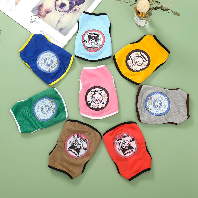Pet Vest Breathable Thin Cartoon Cute Personality Sleeveless Dog Clothes Cat Clothes Pet Clothes Two