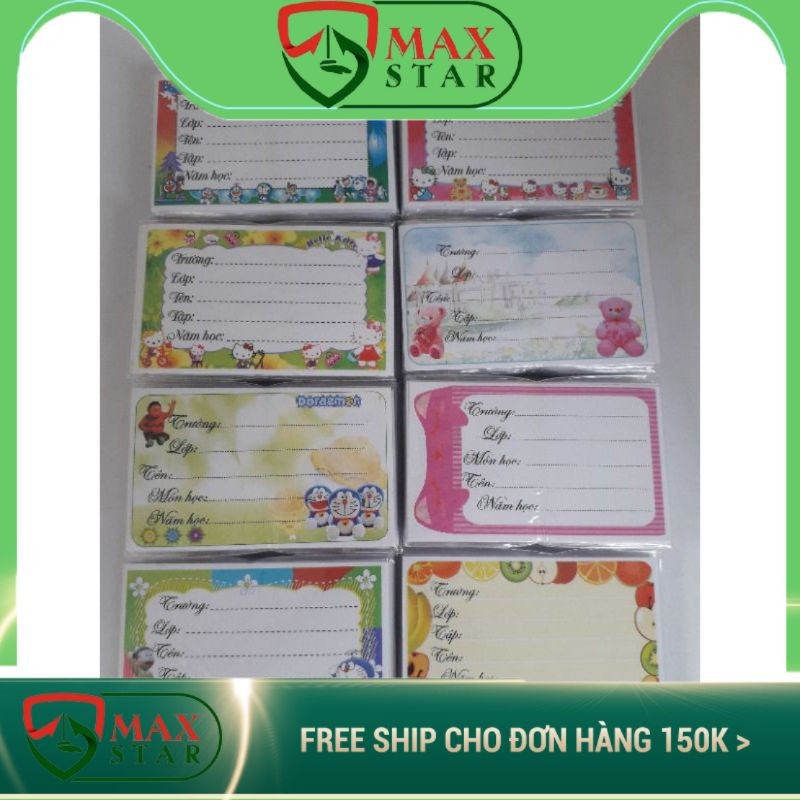 Combo 50 chiếc nhãn vở bóc dán xinh xắn