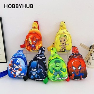  HOBBYHUB Túi đeo chéo Anime HOBBYHUB Túi trẻ em di động Spider Man Quà tặng Captain America Túi đeo vai thông thường cho bé trai và bé gái 