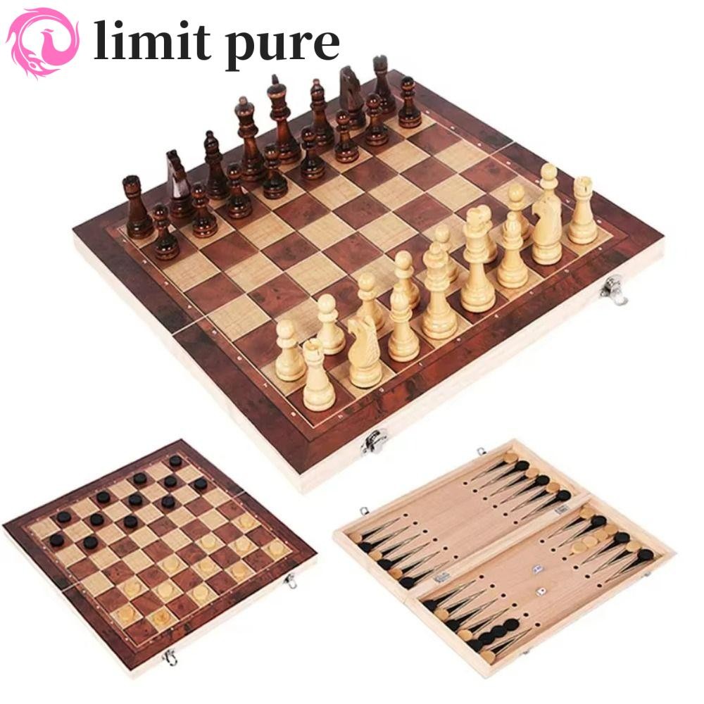 GIỚI HẠN PURE Chess & Backgammon & Checkers Set Trò chơi cờ vua giải trí bằng gỗ