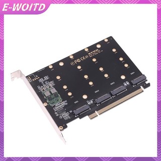 E-woitd 4 Cổng M.2 NVMe SSD sang PCIE X16M Key Ổ Cứng Chuyển Đổi Đầu Đọc Thẻ Mở Rộng HNVN