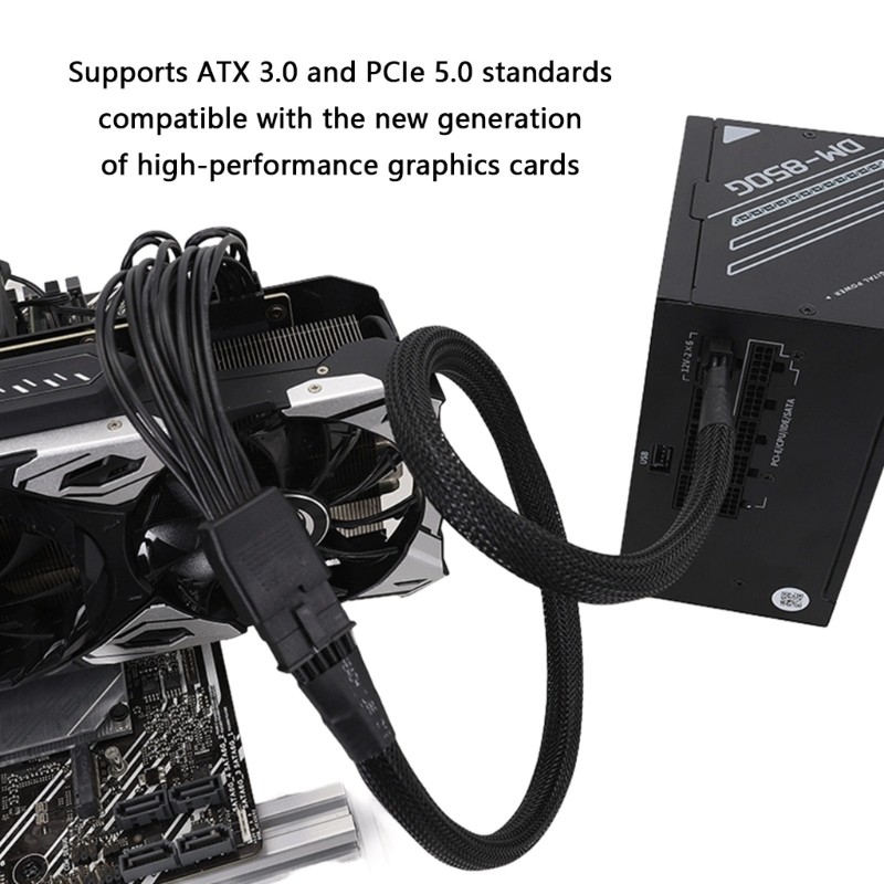 Cáp cấp nguồn Orangesea Double 8Pin PCIe 5 0 12VHPWR 12 + 4Pin Nữ cho GPU hiện đại