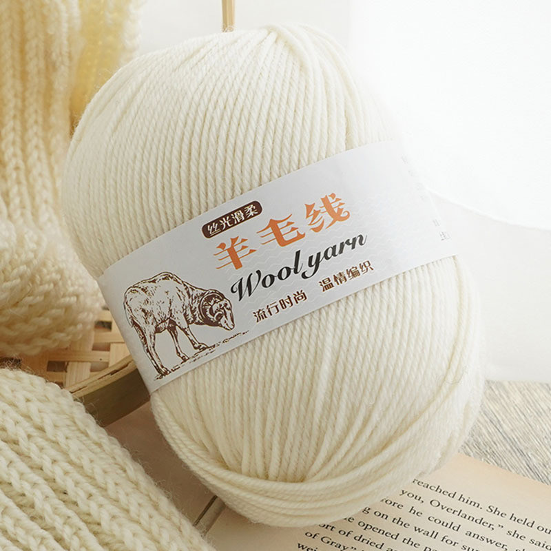 1 Cuộn 50g Móc Sợi Cotton 4ply Đan Tay Len Merino Pha Trộn Acrylic Móc Sợi Đan Áo Len Khăn Len Ren D