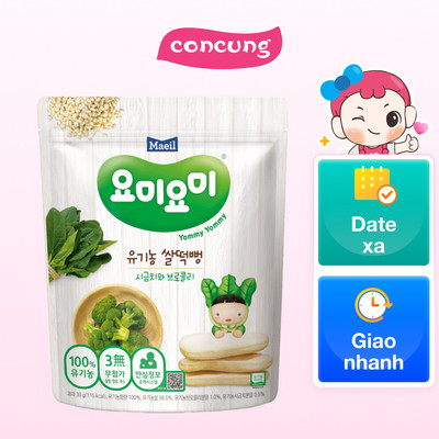 Bánh Gạo Hữu Cơ Yommy Maeil Vị Cải Bó Xôi Và Bông Cải Xanh