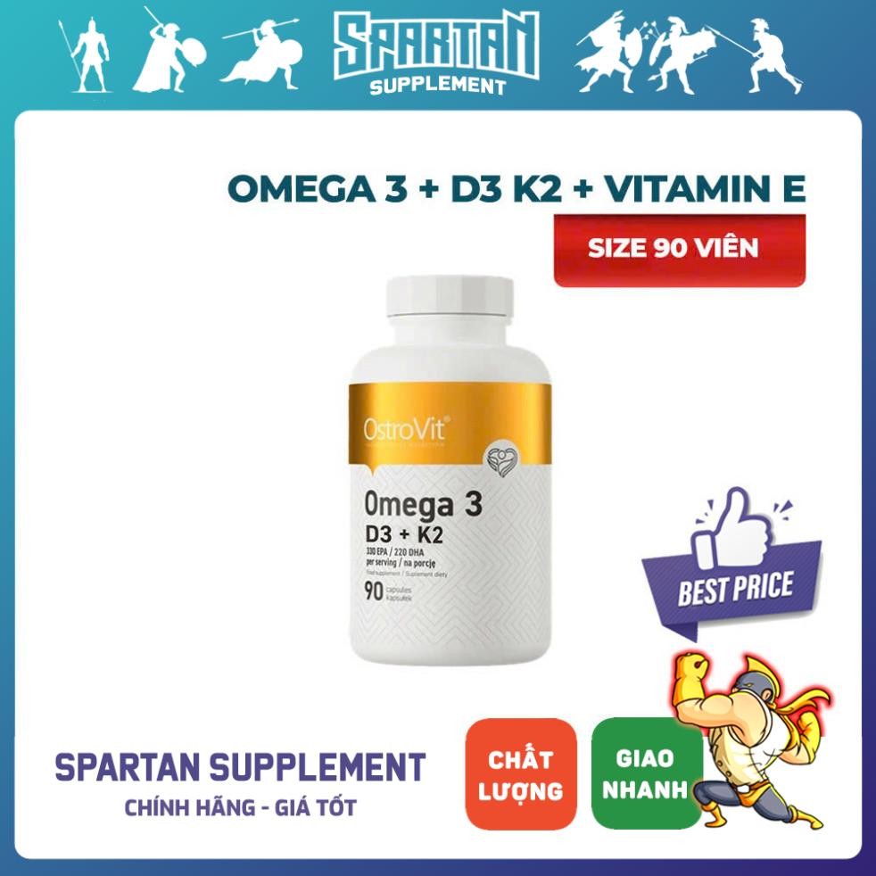 Ostrovit Omega3 + D3 + K2  Dầu Cá Fish Oil Omega 3 Hàm Lượng Cao kết hợp D3 K2 và Vitamin E