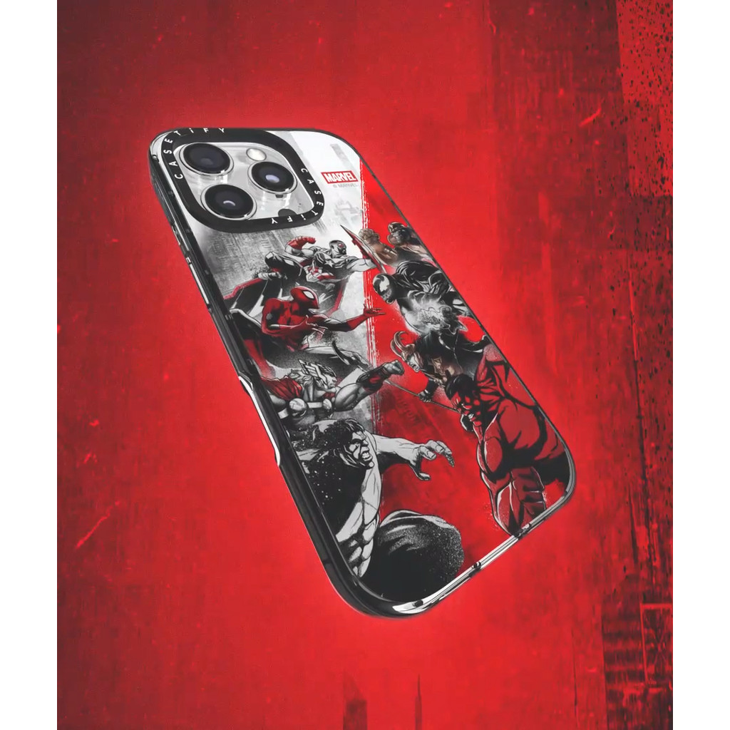 CASECASE X Marvel VS Ốp Lưng Tác Động Đen Trong Suốt Cứng Hút Từ Tính Tác Động Dành Cho Apple IPhone