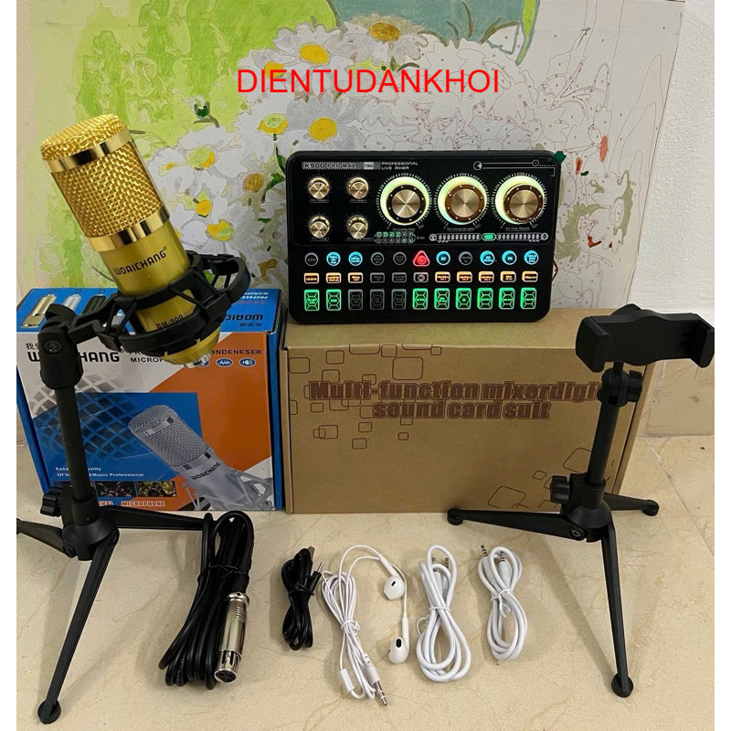 Siêu Phẩm 2025 Combo Mic BM900 sound card K900 PRO MAX huyền thoại tai nghe kẹp mic kẹo điện thoại đ