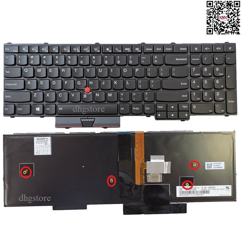Bàn phím laptop Lenovo Thinkpad P50 P51 P70 P71 Có Đèn Chuột