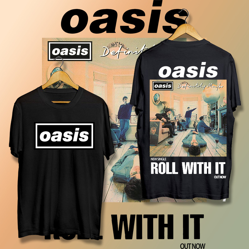 Áo thun nam ngắn tay Oasis Rock Band, Áo thun cotton One Piece Oasis Hàng hóa 100% cotton, Unisex, T