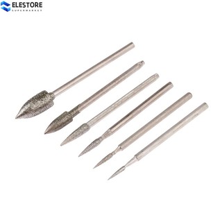 6 Cái Đầu mài kim cương mạ điện 2.35mm Khắc kim được đánh bóng