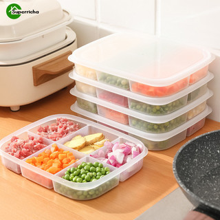 Hộp Bảo Quản Tủ Lạnh Lưới 5 / 6 - Hộp Phân Loại Thực Phẩm Trong Suốt Mờ Cho Sò Tỏi Gừng - Hộp Đựng Thịt Đông Lạnh Giữ Tươi - Dụng Cụ Tổ Chức Rau Quả