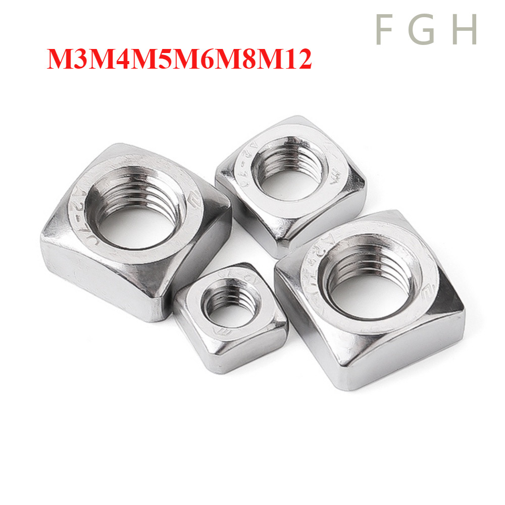 [Fghyx-1-y] Đai ốc vuông, Tán Ecu vuông Inox 304/316，Đai Ốc Hình Vuông Chuyên Dụng M3M4M5M6M8M12