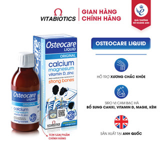 Siro Chắc Khỏe Xương Vitabiotics OSTEOCARE Vị Cam Bạc Hà Tự Nhiên Dễ Uống, Bổ Sung Canxi Và Vitamin D Chai 200ml