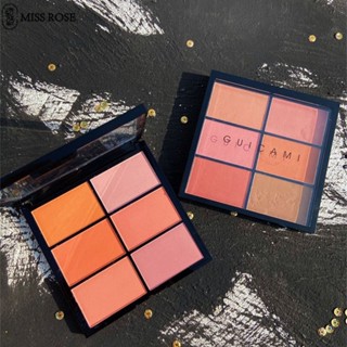 Miss Rose Guicami Bảng Phấn Má Hồng 6 Màu Trang điểm Màu Khỏa Thân Đường Viền Tự Nhiên Trang điểm Khuôn Mặt