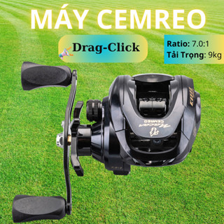 Máy câu cá lure Ngang CEMREO fishing có tiếng drag khi xả spoon Chuyên lure lóc chẽm, Tải cá 9kg