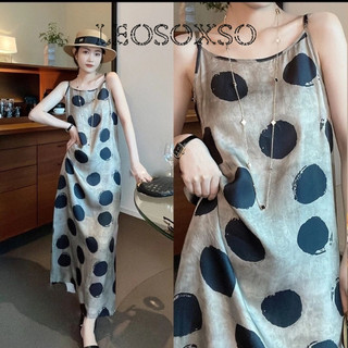 2023 summer fashion polka dot sling dress high-end dress new style tk same style celebrity high-end sling