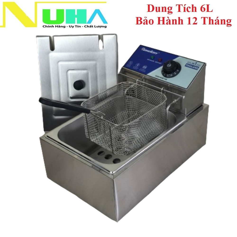 Bếp chiên nhúng ngập dầu 6L đơn Raiden RD1106, công suất 2500W, dùng kinh doanh, bảo hành 12 tháng